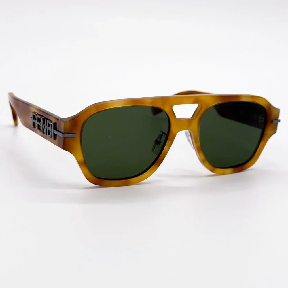 NEW FENDI FE40130F 55N SHINY LIGHT HAVANA UNISEX SUNGLASSES FENDI